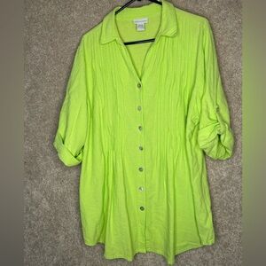 Soft Surroundings Lime Button-Down Shirt women’s xl